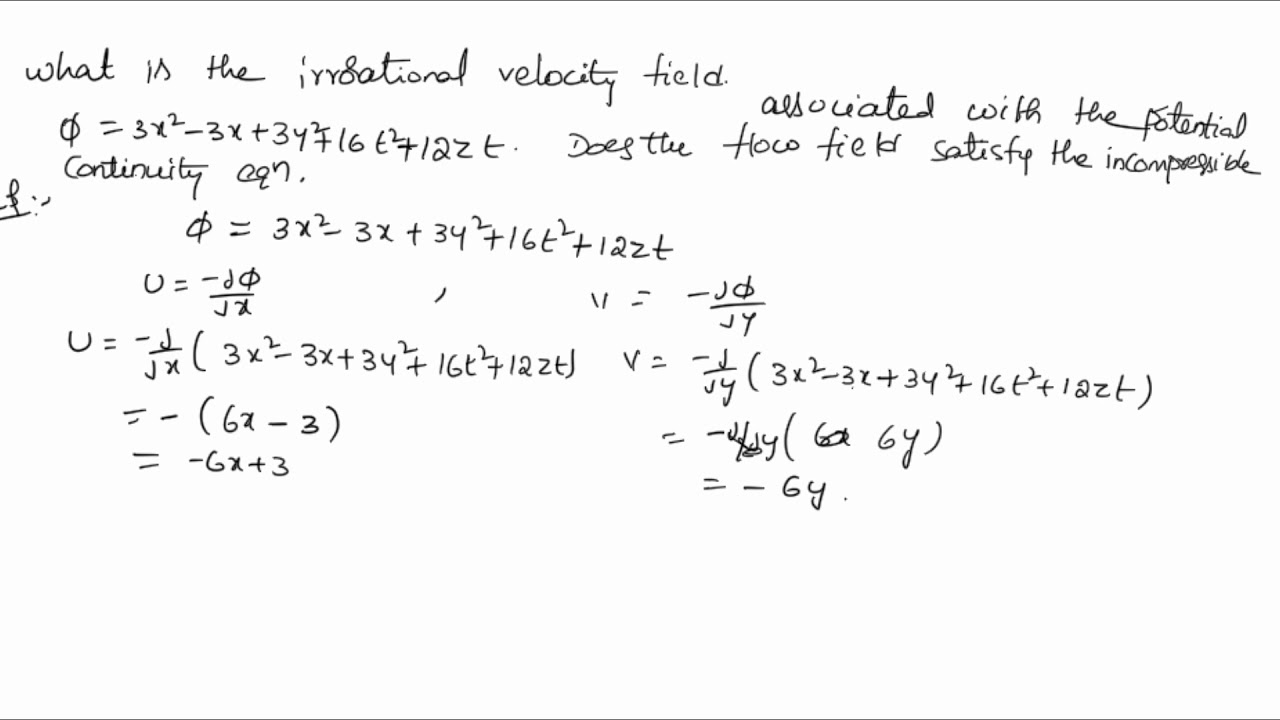 velocity potential function  problem no  2