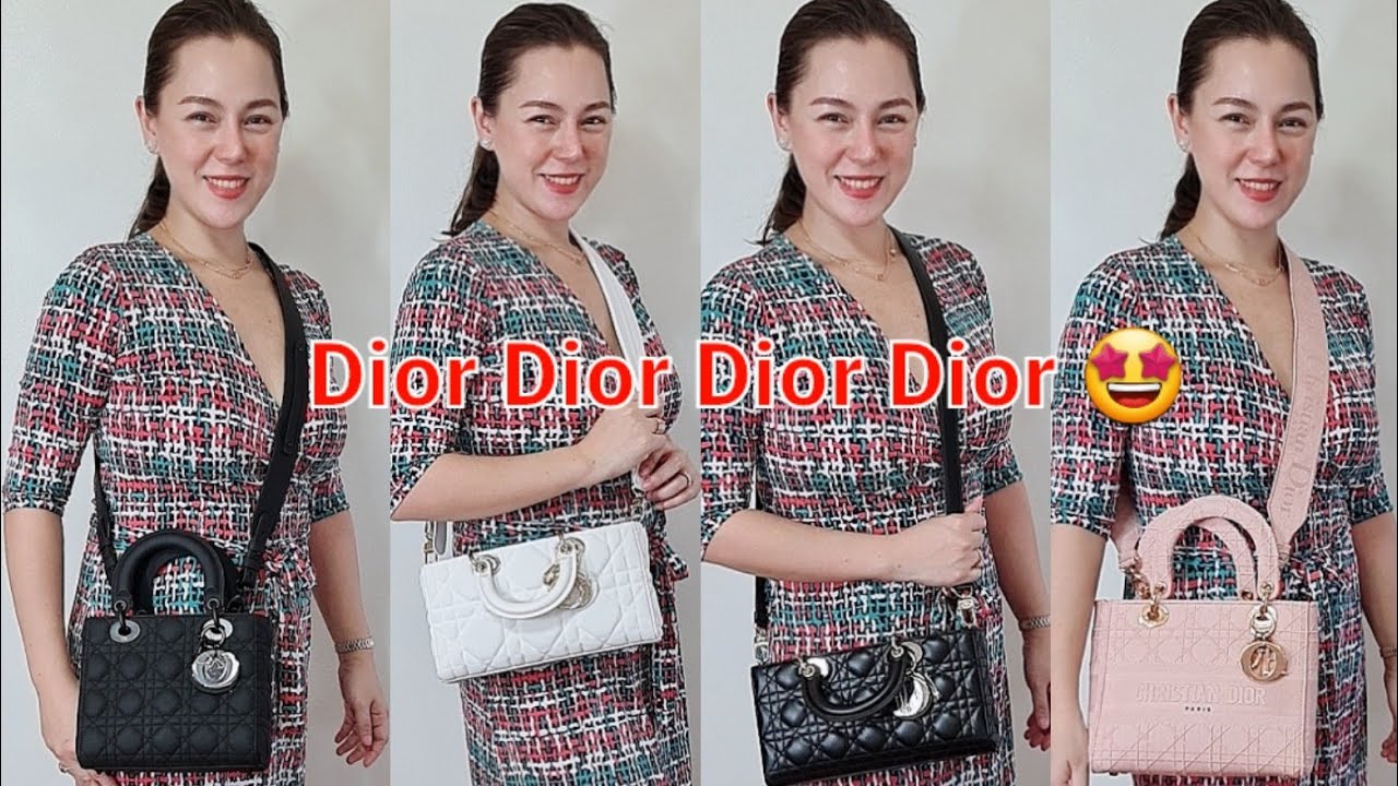 Unboxing Christian Dior Lady D-Joy leather Bag compare to D-Joy Fabric vs Small and Medium Lady Dior