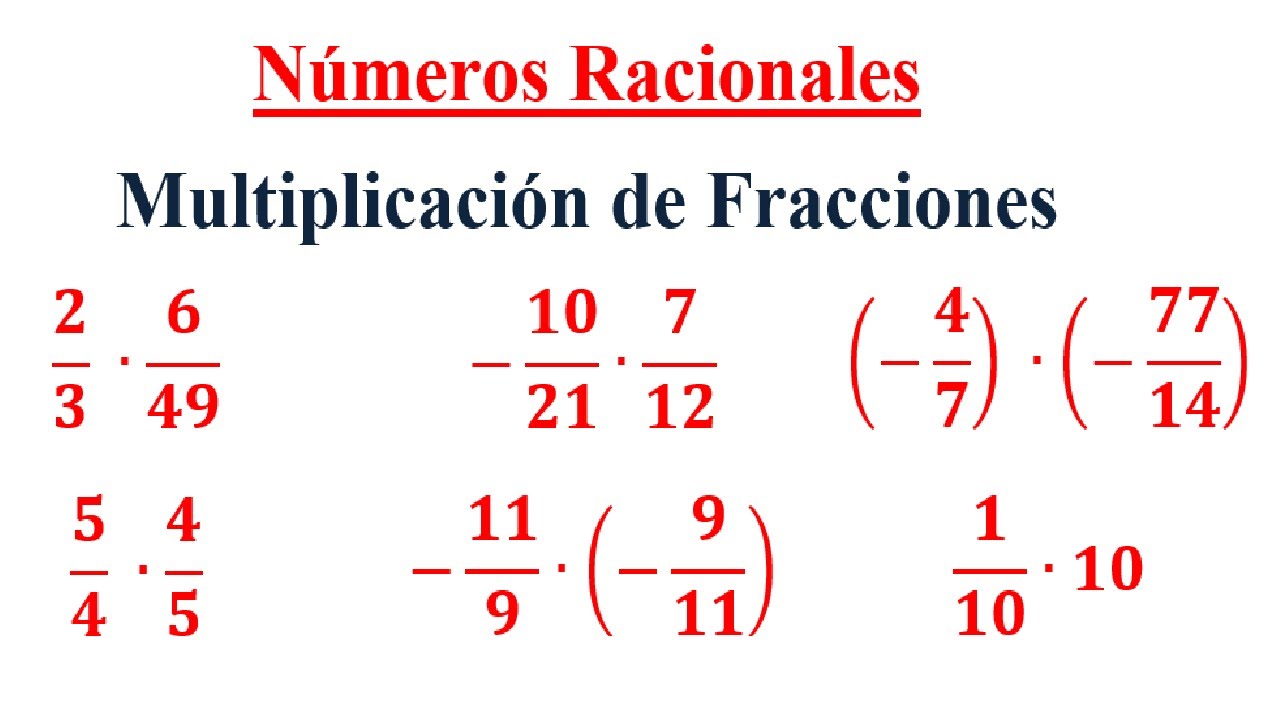 Números Racionales - Multiplicación de fracciones (Segunda parte)