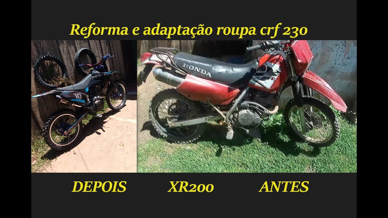 Reforma e adaptação roupa kit r1de CRF 230 na xr 200