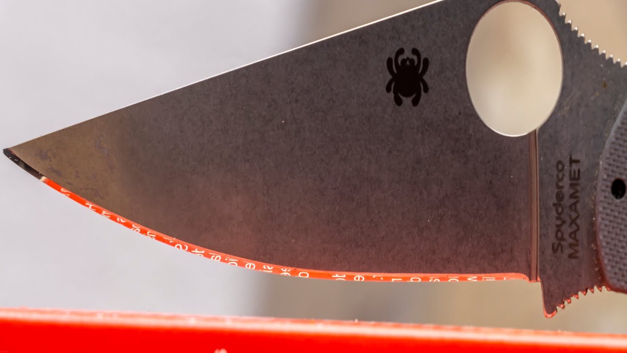 Sharpening the Spyderco para2 maxamet, with the Wicked edge, and tested on the Edgeonup