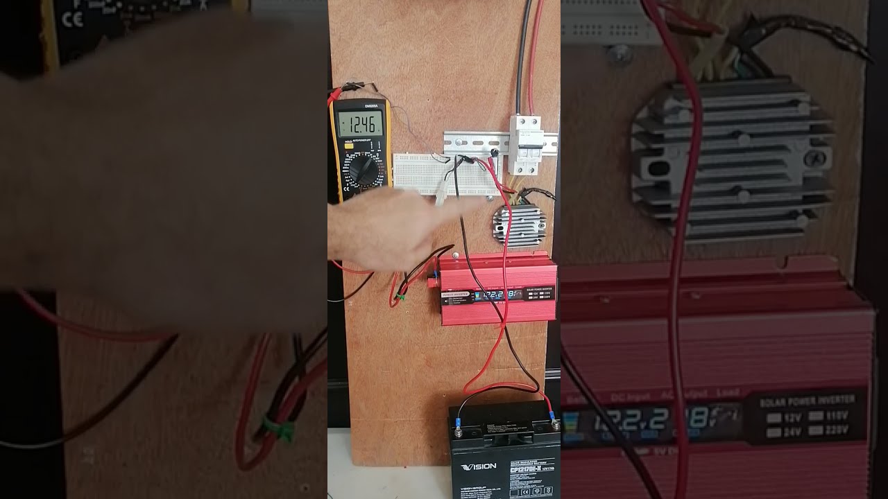 تجربتي في توصيل بلاطه الشحن مع نظام الطاقه الشمسيه connecting motorcycle regulator with solar panel