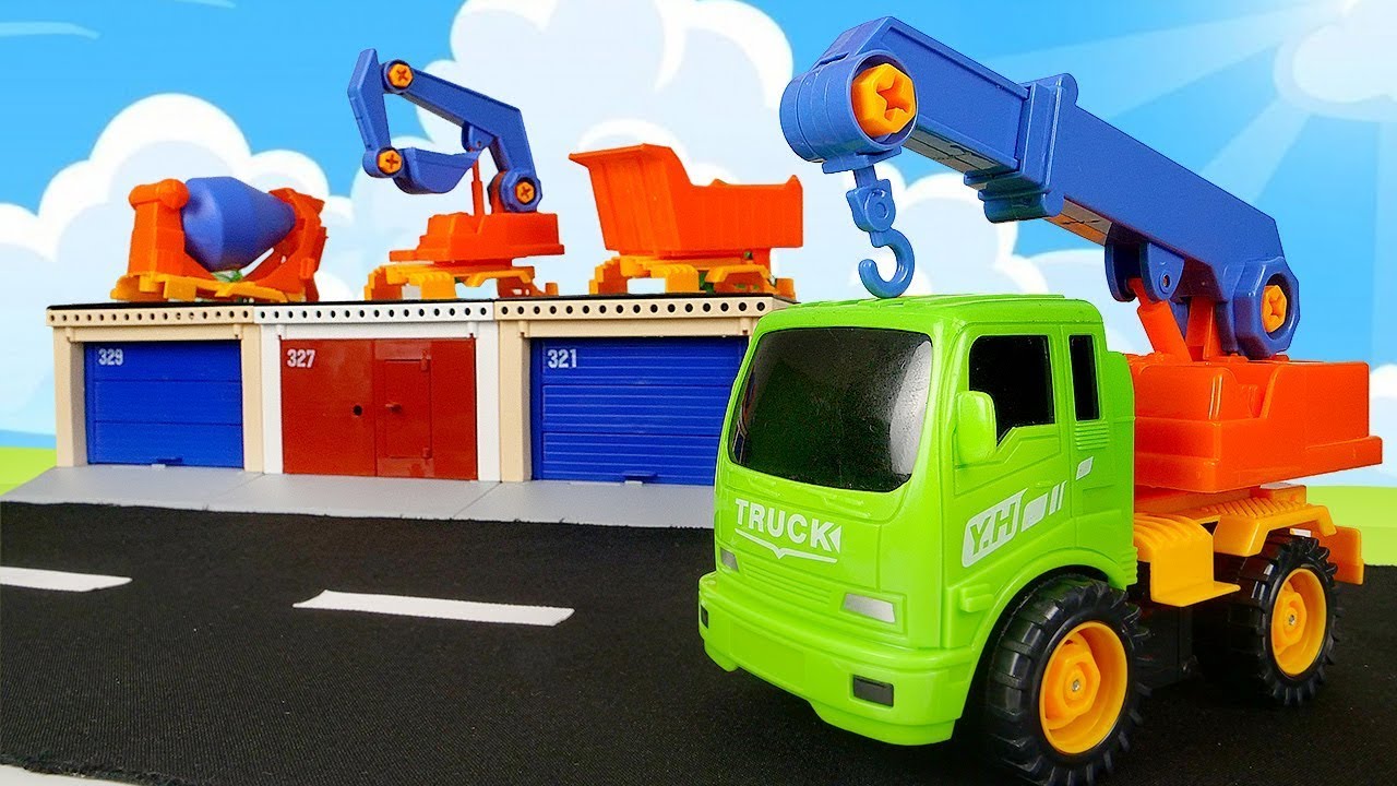 Die Helfer Autos auf Deutsch. Die Spielzeug Baumaschinen. 2 Folgen am Stück
