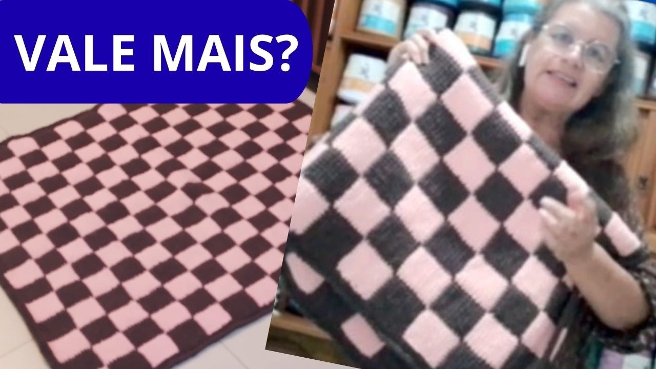 Tapete Tunisiano de Sala | 5 Dias Produzindo Essa Peça Estruturada#crochetunisiano#tapetedecroche