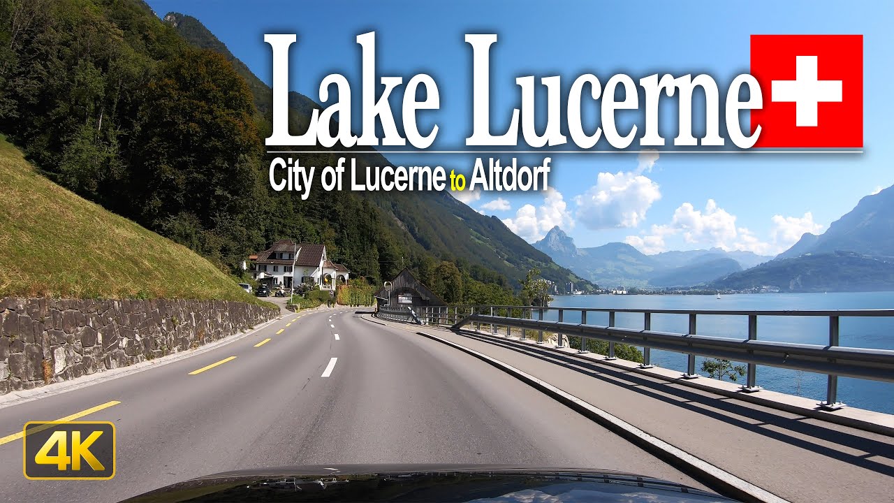 Lake Lucerne, Switzerland 🇨🇭 Driving along Lake Lucerne from the City of Lucerne to Altdorf