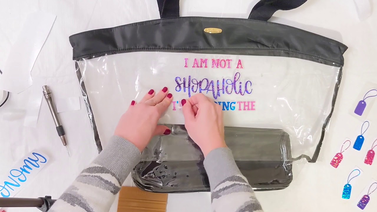 HOW TO APPLY HTS ADHESIVE TO A CLEAR PLASTIC TOTE BAG