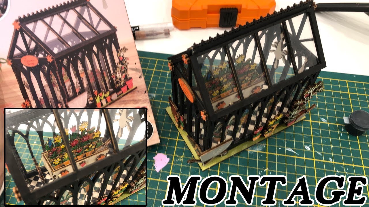 Kaz'Art FIN MONTAGE MAQUETTE GREENHOUSE SERRE PLANTES ET POTTERIES DECOTIME ACTION
