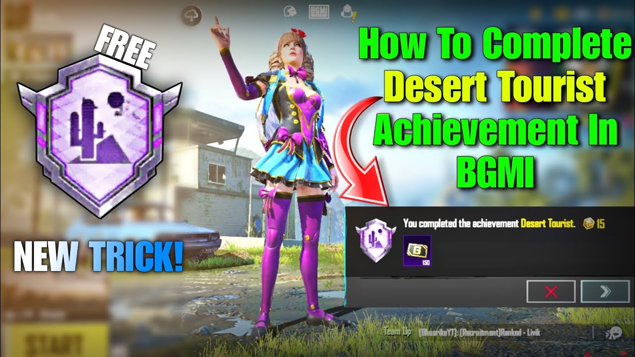 How To Complete Desert Tourist Achievement / BGMI | New Tricks || old achievement in bgmi & pubg