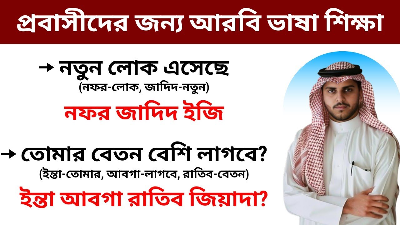 প্রবাসীদের জন্য আরবি ভাষা শিক্ষা || আরবি ভাষা শিক্ষা কোর্স || Bangla to Arabic || Gajibar Islam