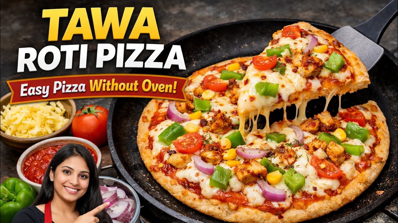 Tawa Roti Pizza | Easy Pizza Without Oven | Durga's #kitchen 