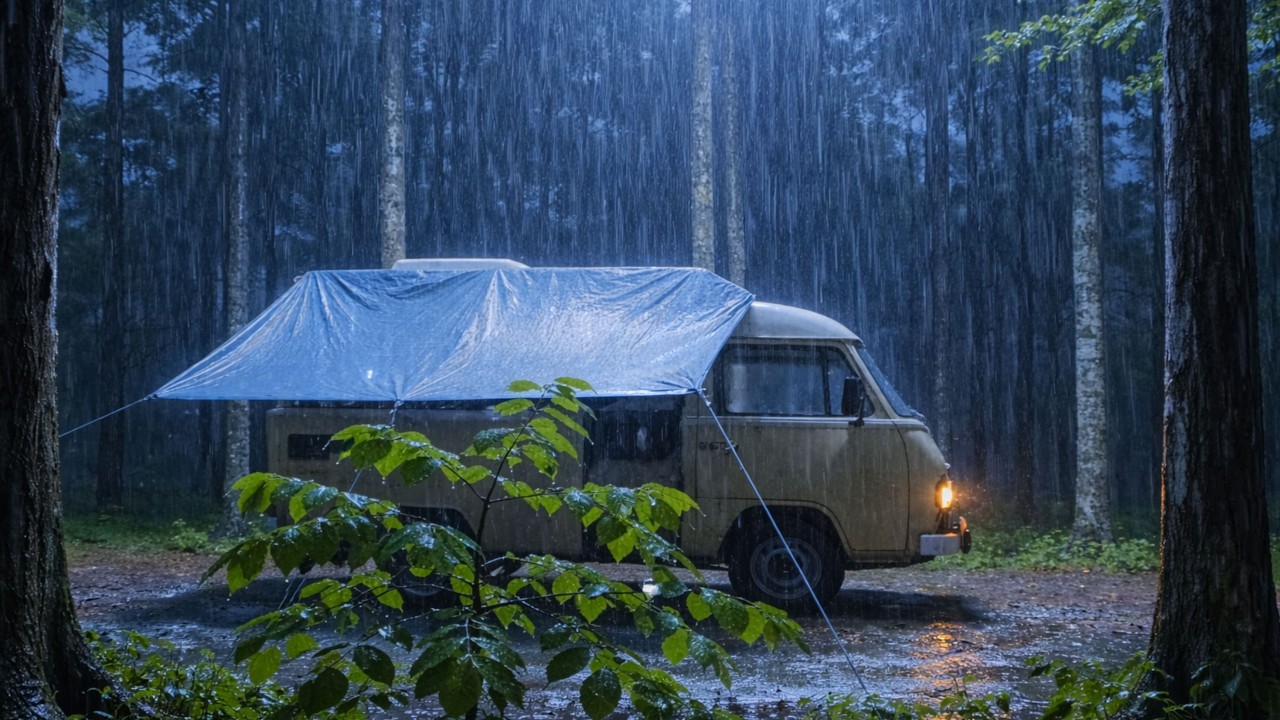 Relaxing Rain ASMR on Tent & Car Roof | Heavy Rain Sounds for Deep Sleep 🌧️