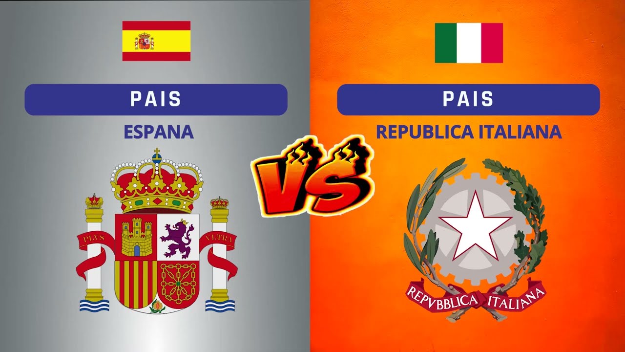 Cual pais es m&aacute;s poderoso, comparaci&oacute;n Espa&ntilde;a vs Italia