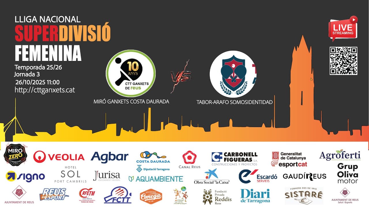 SUPERDIVISIÓ FEMENINA - MIRÓ GANXETS COSTA DAURADA vs TABOR- ARAFO SOMOSIDENTIDAD