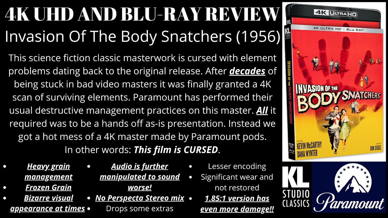 Invasion of The Body Snatchers (1956)-Kino Lorber 4K UHD and Blu-ray Review from Paramount Pods