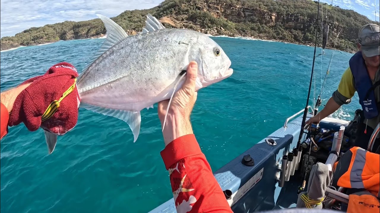 First Top Water GT, Moreton Island fishing with Hicksy.