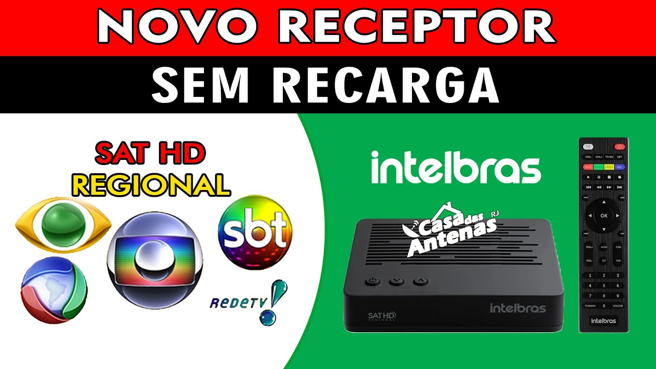 NOVO RECEPTOR DE PARABÓLICA INTELBRAS - CANAIS ABERTOS DE GRAÇA