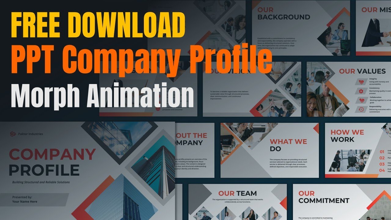 Free Download Template PPT Company Profile Morph Transition