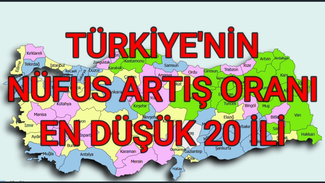 Türkiye'nin Nüfus Artış Oranı En Düşük 20 İli! Nüfusu Oransal Olarak En Fazla Düşen Şehirler 2026