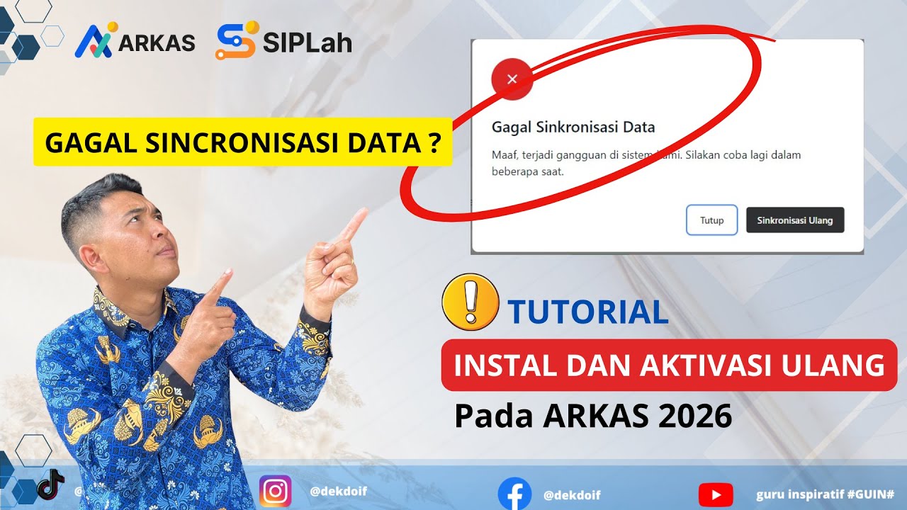 GAGAL SINCRONISASI DATA PADA ARKAS 2026, BEGINI TUTORIAL INSTAL ULANG TANPA HAPUS DATABASE.