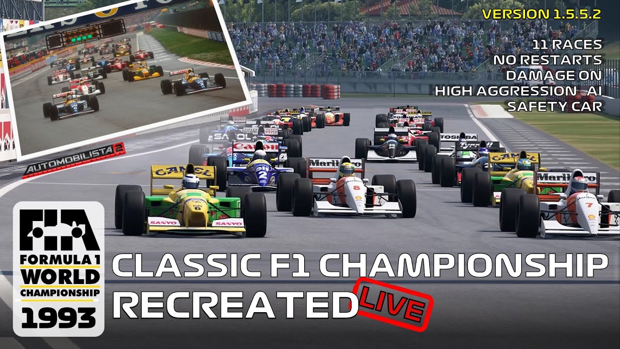 LIVE: F1 1993, AMS2 Custom Championship Season - Full Damage - No Restarts.
