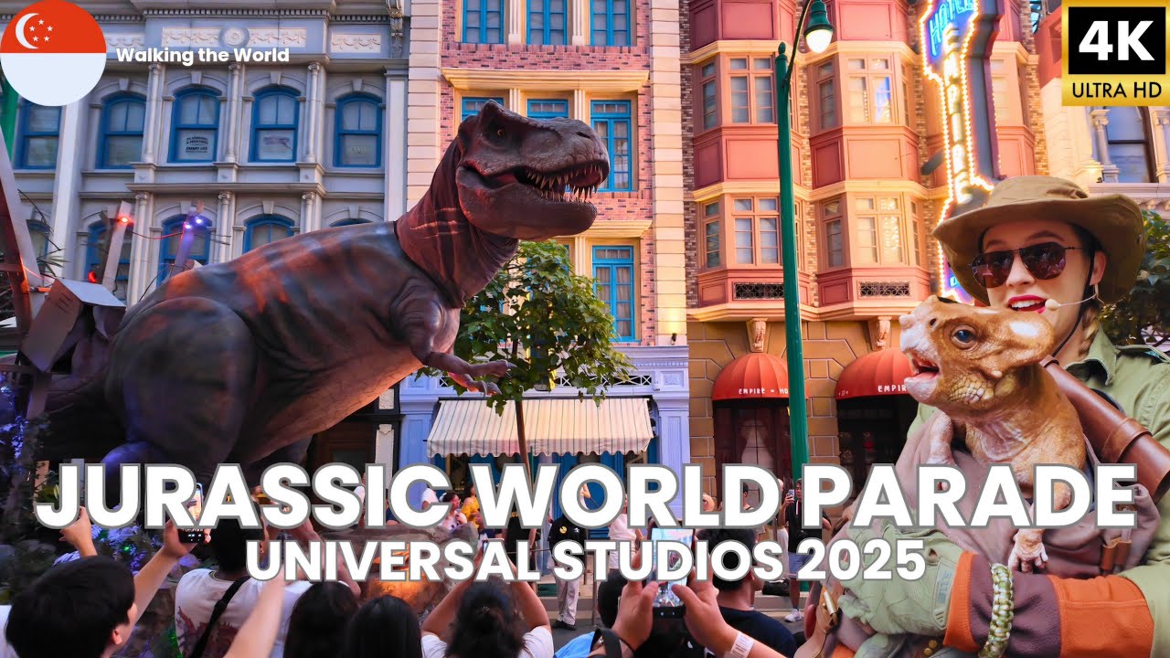 Jurassic World Dinosaur Parade! Meet Dolores the Aquilops! Universal Studios Singapore [4K]