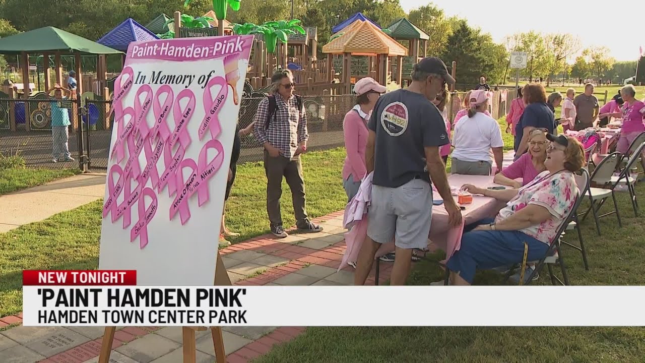 Volunteers 'Paint Hamden Pink' in honor of breast cancer awareness