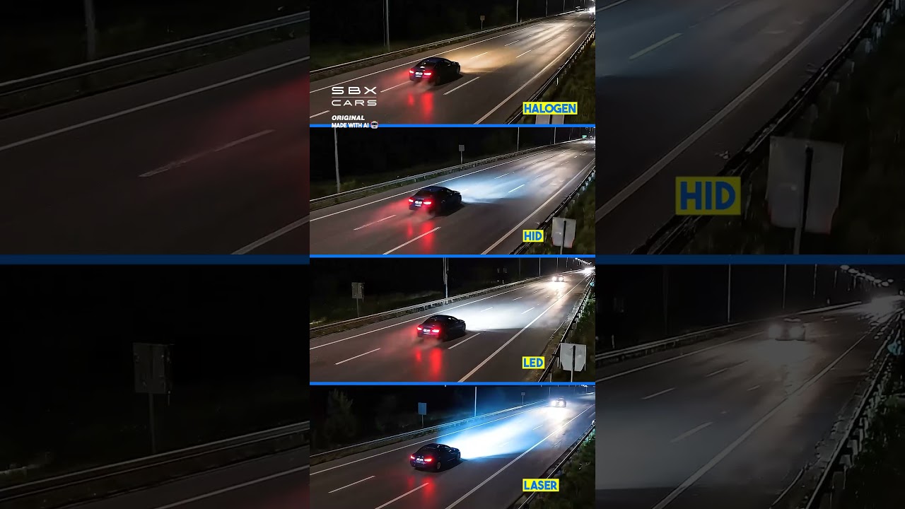 This is how different headlights perform...💡#lights #led #cars