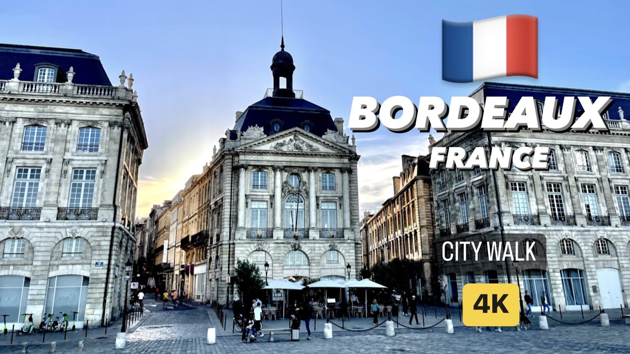 BORDEAUX CITY WALK, FRANCE , 4K, UHD, 60 FPS