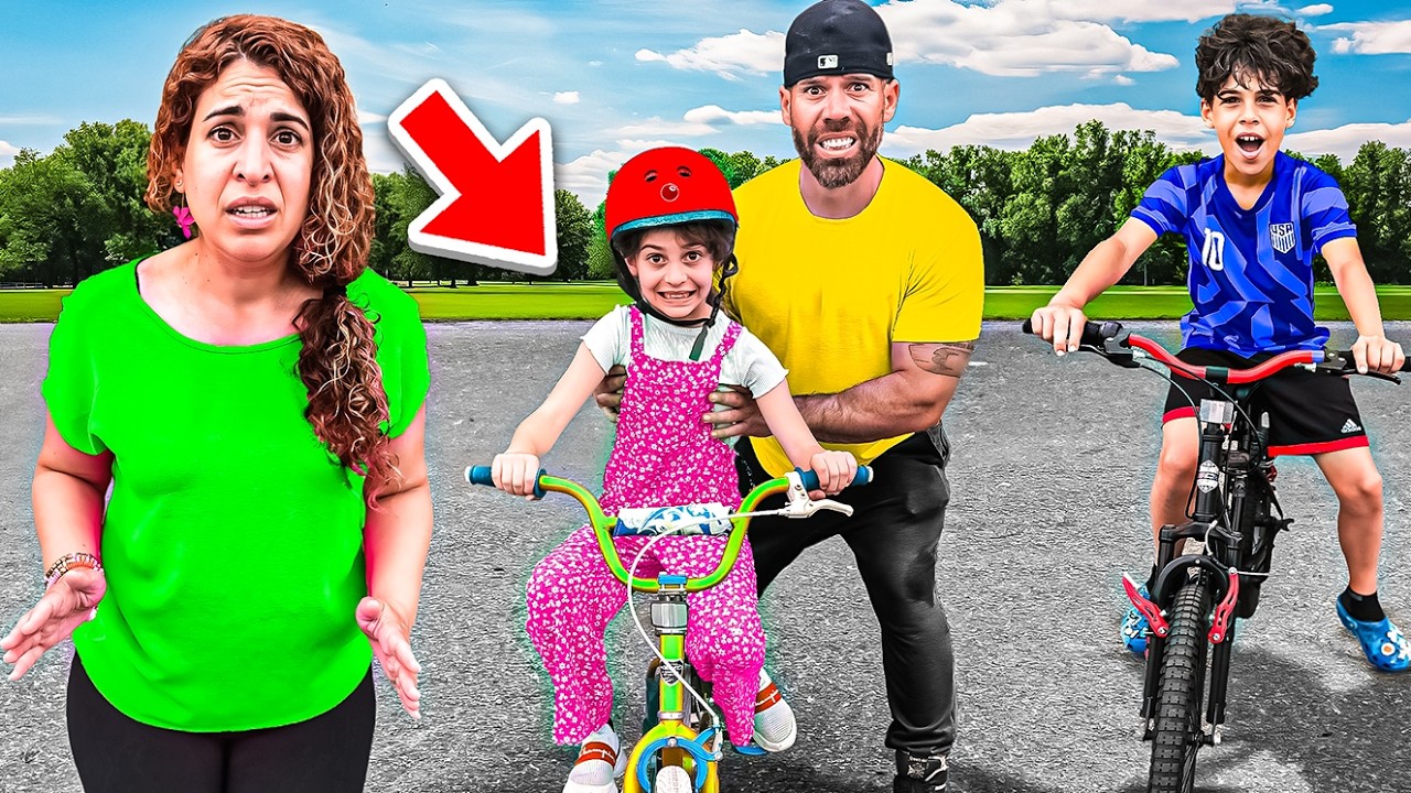 DANIELA APRENDE a MONTAR BICICLETA *EMOCIONANTE*|4PLUSONE