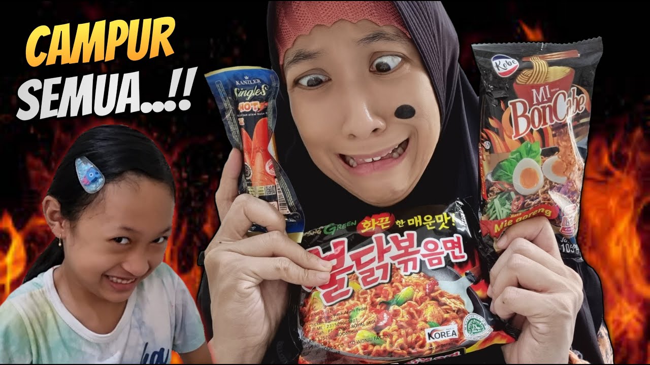 Tantangan Netizen Bikin Pingsan - Campur Samyang BonCabe Dan Sosis Pedas | Asti Kunyit Eps 212