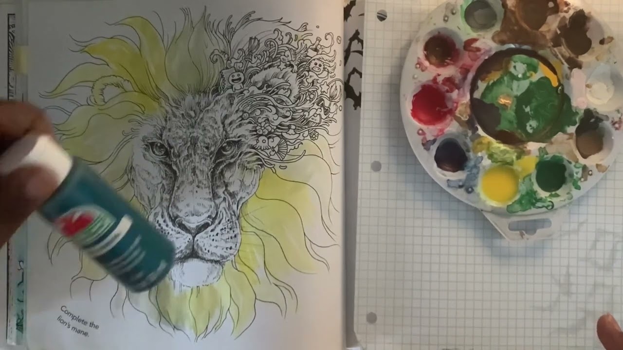 LineNWashary: Lion Doodle from Animorphia by Kerby Rosanes P1