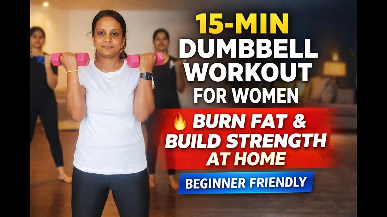 15 Min Dumbbell Workout 🔥 Burn Fat & Build Strength #dumbbellworkout #15minworkout #trending