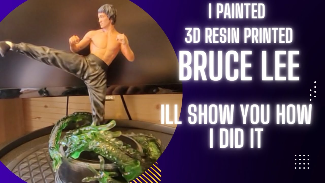 I painted 3D Resin Print Bruce Lee - My First Commision Piece