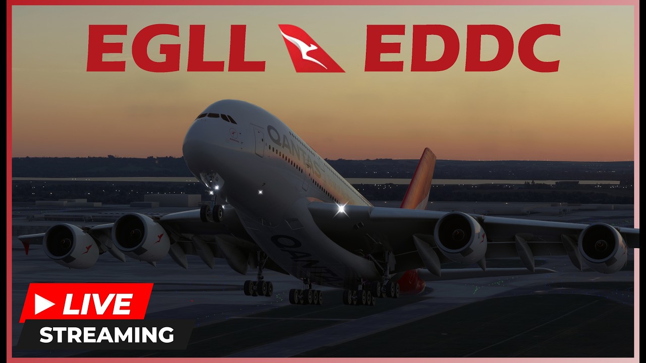 MSFS 2024 | EGLL - EDDC | Qantas A380 W/ New TriTriSim GFX | VATSIM