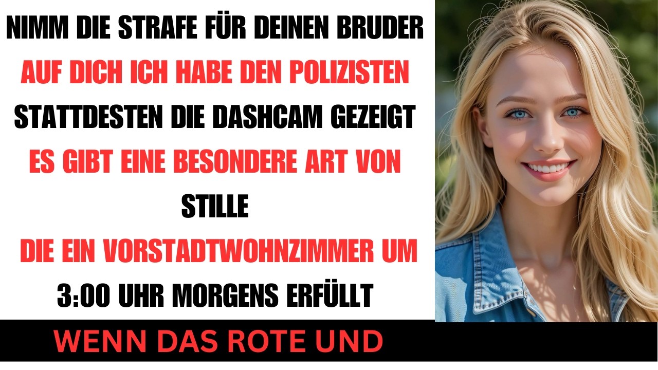Nimm die Straftat für deinen Bruder ich zeigte der Polizei stattdessen die Dashcam