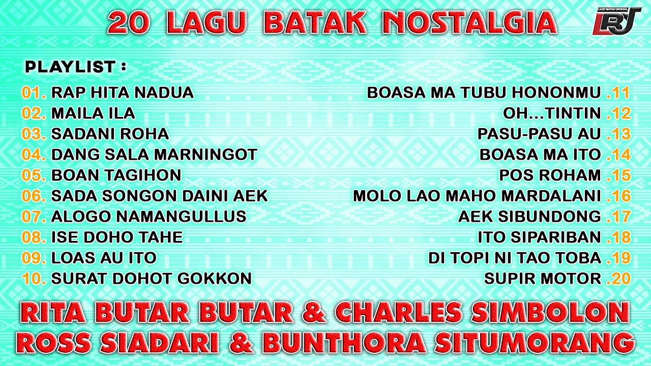 Kompilasi Batak Nostalgia Rita Butar Butar & Charles Simbolon, Ros Siadari & Bunthora Sitimorang