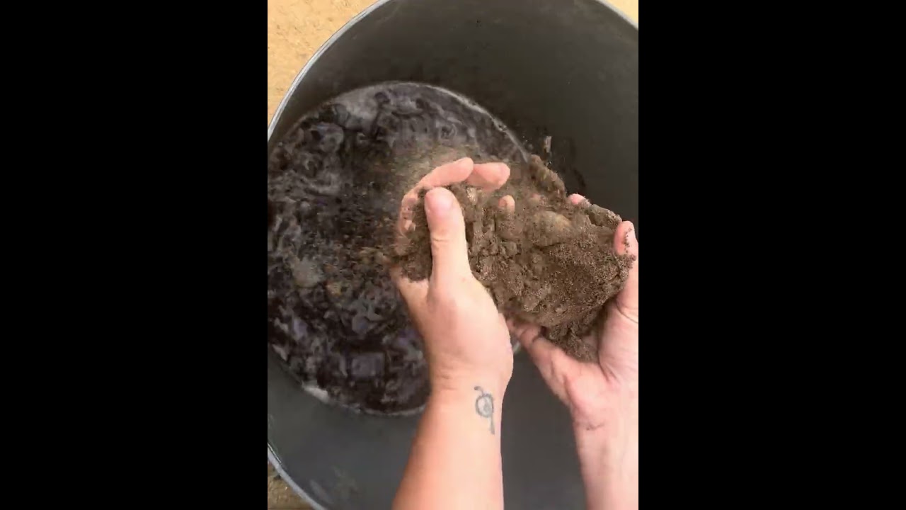 Dark Soft Sand Crumbing Into Water ASMR