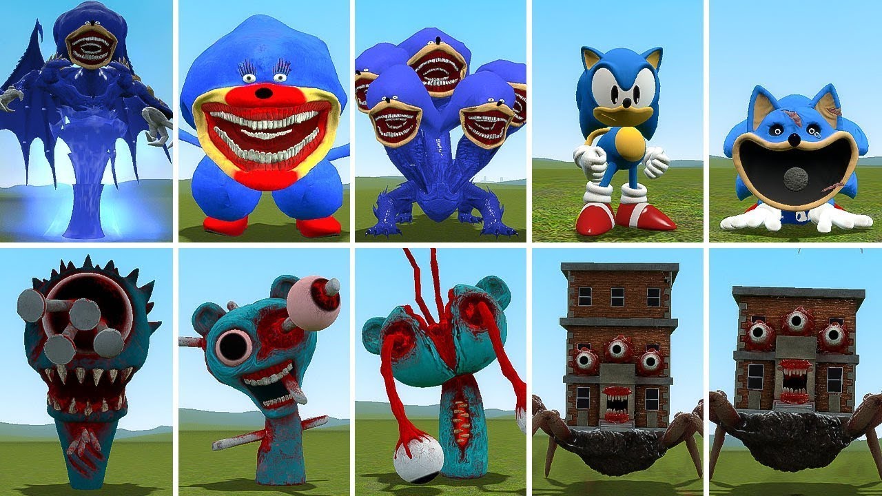 EVOLUTION OF ALL NEW SONIC VS ALL BLUE PHASE & LIVING BUIDING? in Garry's mod