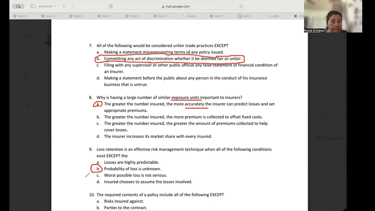 California Code and Ethics Exam cram #1, Life Insurance Test (42 questions)