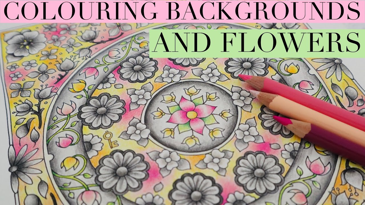 How to Colour Backgrounds with pencils BLENDING | HOW TO DRAW INKY Johanna Basford | Adult Colouring