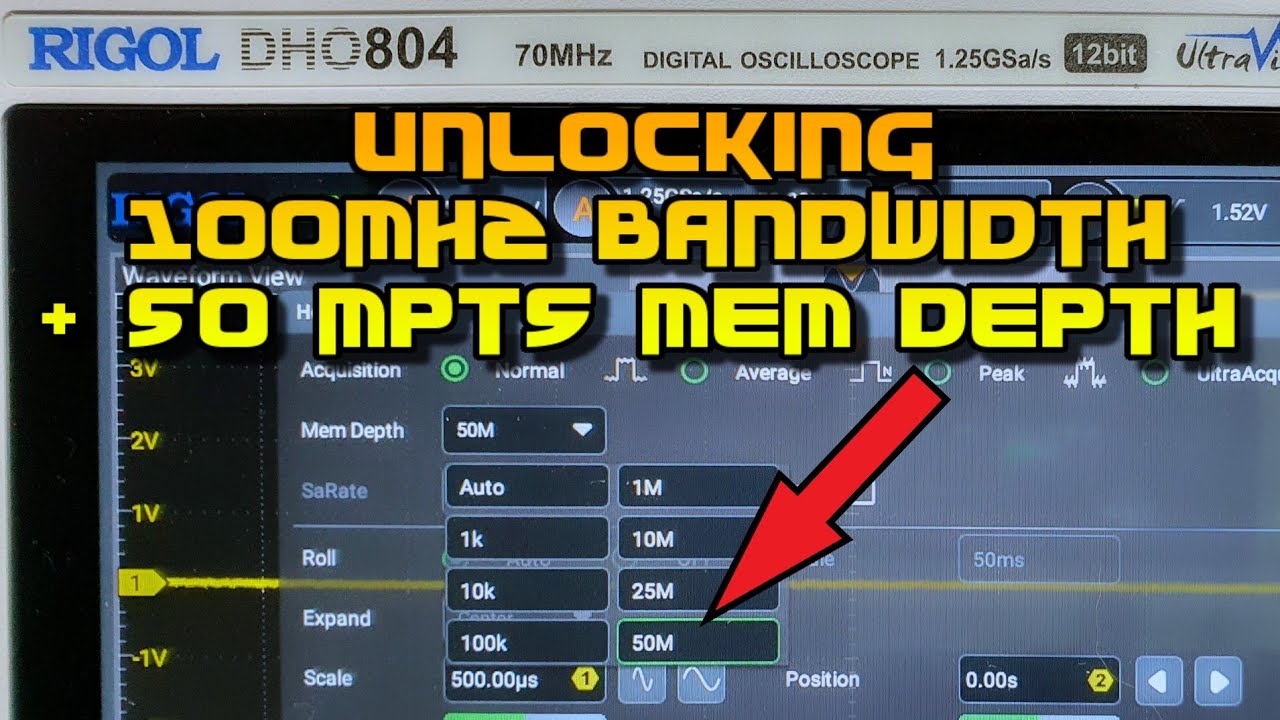 Hacking the Rigol DHO804 fw 1.01 - 100Mhz bandwidth, 50Mpts memory depth