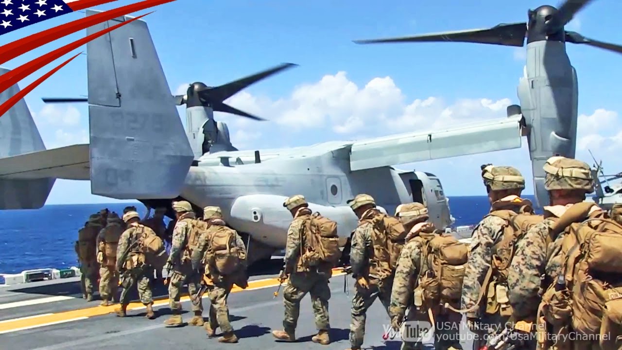 強襲揚陸艦からオスプレイで離島急襲訓練(伊江島) 米海兵隊 - US Marines 31st MEU Remote Island Raid on Ospreys