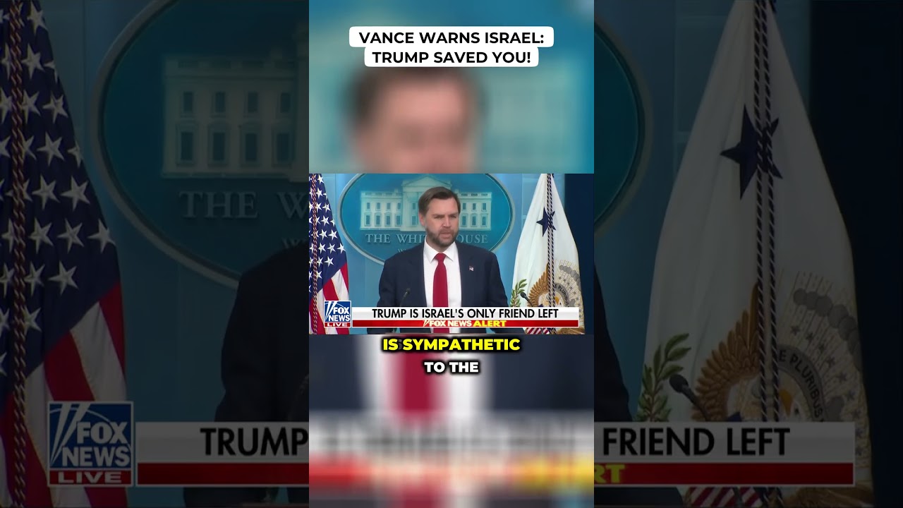 VANCE WARNS ISRAEL: TRUMP SAVED YOU! | JD Vance Israel Foreign Policy Defense Update