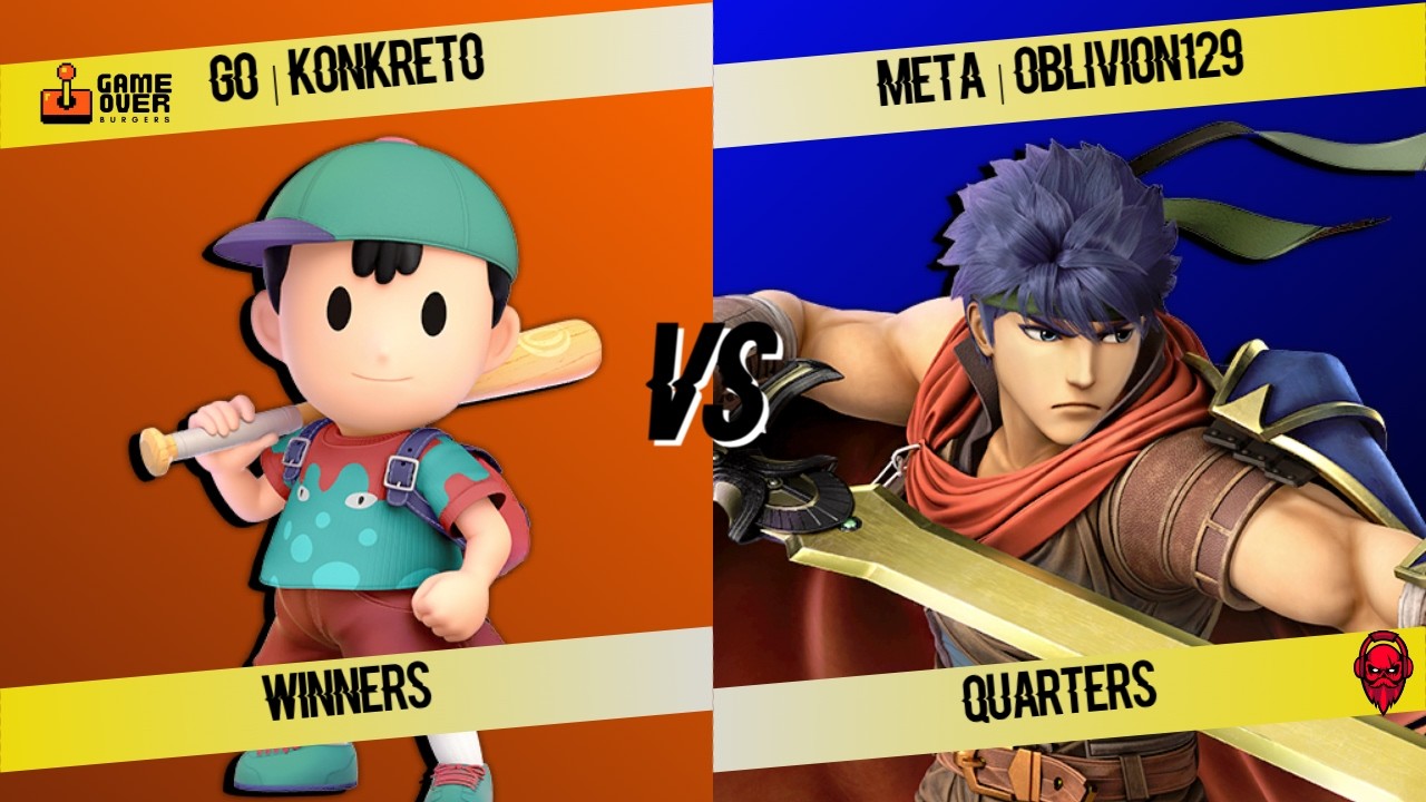 GAME OVER ROUND 1 W. Quarters - Konkreto (Ness) Vs. Oblivion129 (Ike) Smash Ultimate - SSBU