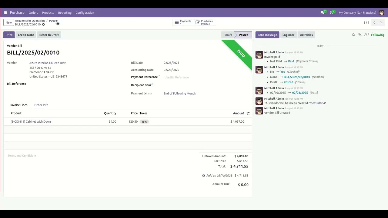 Cancel Purchase Orders Odoo v18