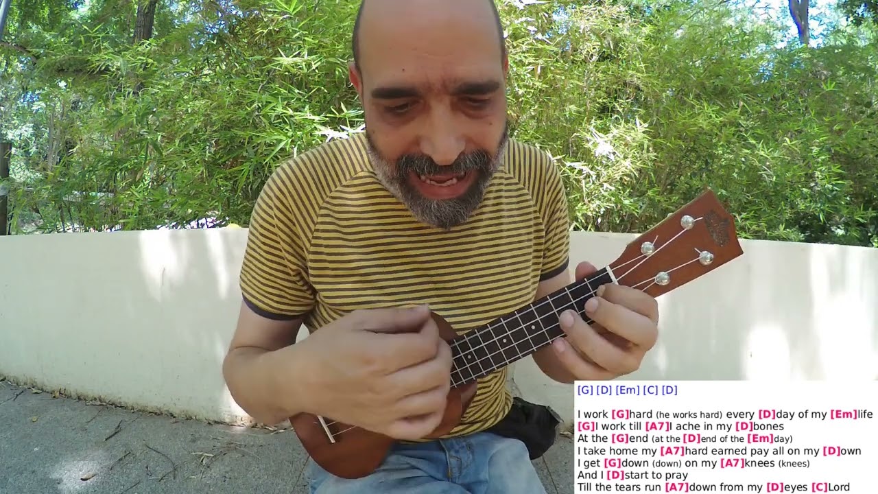 Somebody to Love - Queen - Ukulele cover playalong with chords and lyrics on screen.