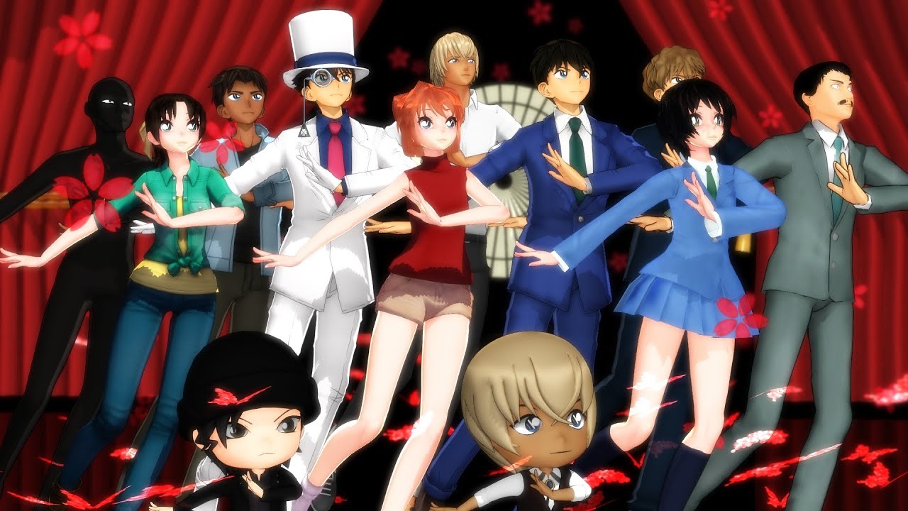 【MMD】喝了假酒的名侦探柯南们……（醉酒的蝴蝶）Edogawa Conan/Haibara Ai/Kudou Shinichi/Kuroba Kaito Kid