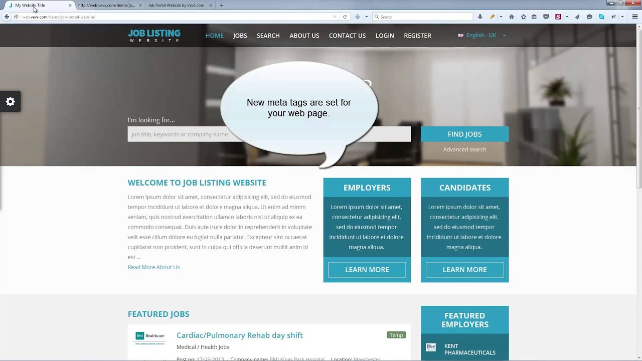 Job Portal Website 1.0 - Meta Tags