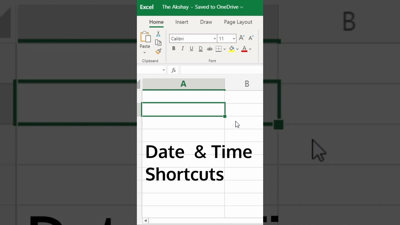 Excel Date and Time Shortcut