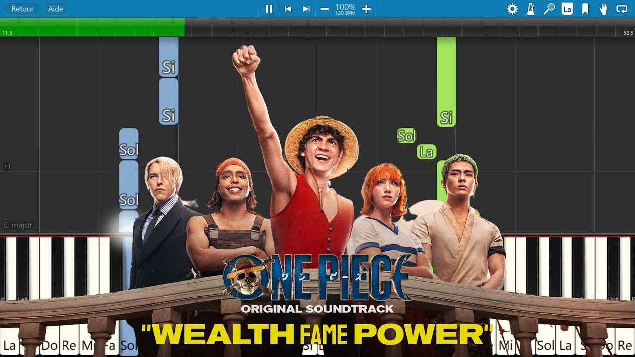 Wealth Fame Power | One Piece Live | Official Soundtrack | Netflix | PIANO TUTORIAL + MIDI FILE